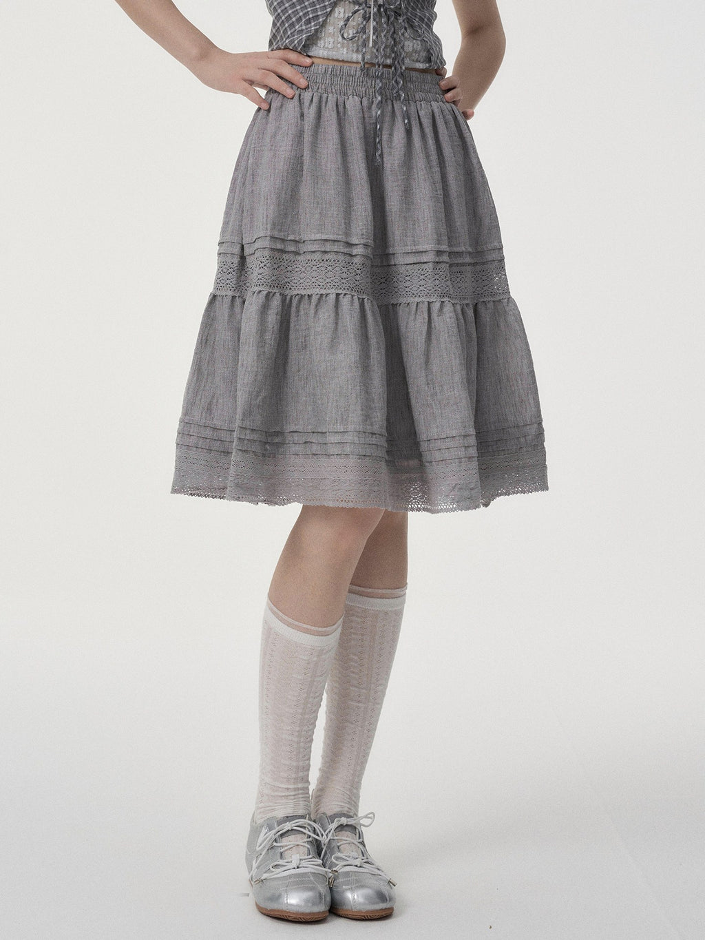 VEEMIX_Linen_Gray_Eyelet_Lace_A_Line_High_Waist_Women's_Viscose_Blend_Midi_Skirts_1056373950486_MISSTT