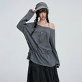 VEEMIX_One_Shoulder_Beaded_Print_Loose_Fit_Cotton_Blend_Women's_Long_Sleeve_T-shirts_1084790374100_MISSTT