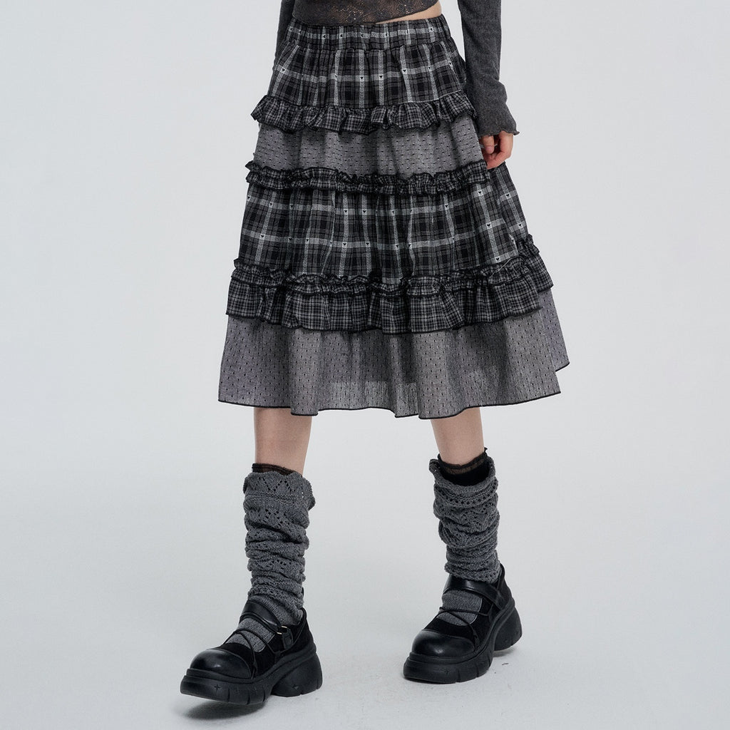 VEEMIX_Plaid_Patchwork_Tiered_High_Waist_A_Line_Women's_Cotton_Midi_Skirts_1089405753627_MISSTT