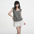 VEEMIX_Plaid_Round_Neck_Faux_Two_Piece_Women's_Cotton_Loose_Short_Sleeve_T-shirts_1019837353596_MISSTT