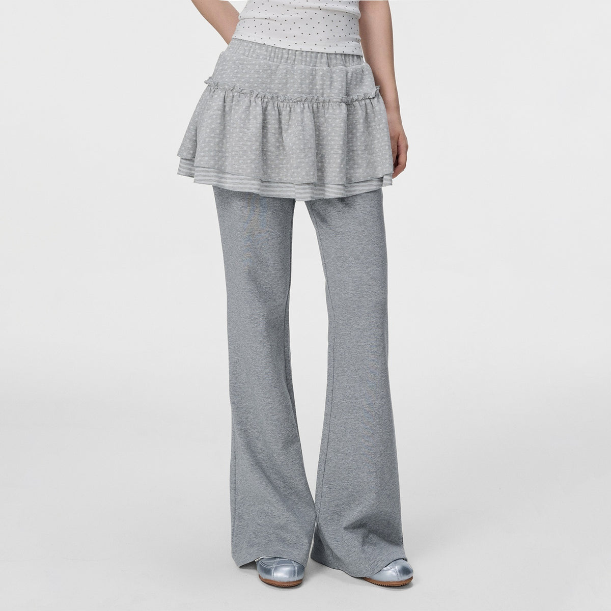 VEEMIX_Polka_Dot_Layered_Look_Straight_Leg_High_Waist_Cotton_Women's_Sweatpants_1077146201984_MISSTT