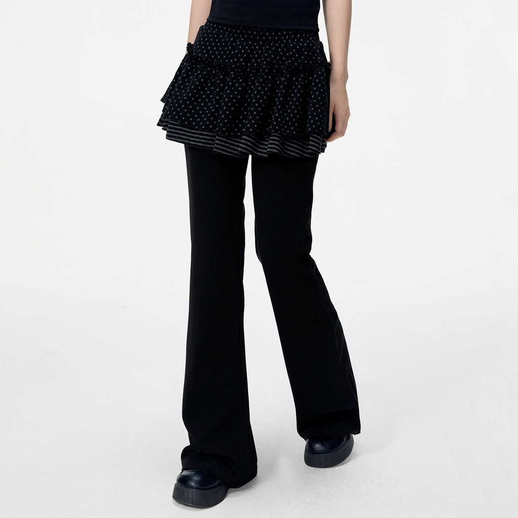 VEEMIX_Polka_Dot_Layered_Look_Straight_Leg_High_Waist_Cotton_Women's_Sweatpants_1077146201984_MISSTT