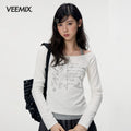 VEEMIX_Polka_Dot_Star_Print_Faux_Two_Piece_Off_Shoulder_Sweet_Women's_Long_Sleeve_T-shirts_1073721953770_MISSTT
