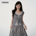 VEEMIX_Puff_Sleeve_Lace_Ruffle_Plaid_Asymmetric_Hem_Layered_Women's_Cotton_Tank_Tops_1054882965345_MISSTT
