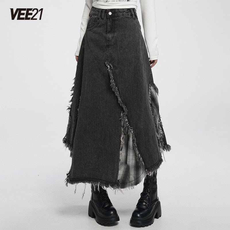 VEEMIX_Smoky_Gray_Asymmetrical_A_Line_Patchwork_Distressed_Women's_Denim_Maxi_Skirts_999054835300_MISSTT