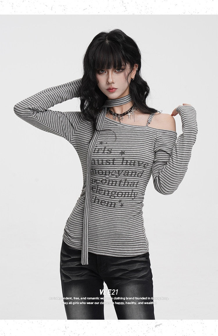 VEEMIX_Striped_Asymmetric_Off_Shoulder_Printed_Women's_Long_Sleeve_T-shirts_980537955964_MISSTT