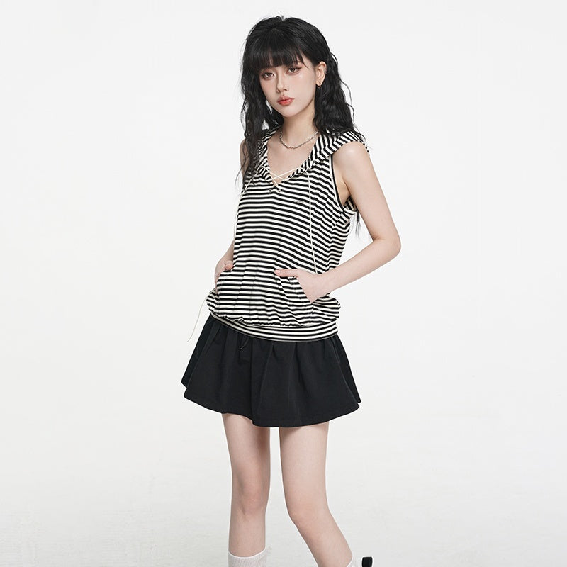 VEEMIX_Striped_Hooded_Drawstring_Loose_Women's_Rayon_Tank_Tops_1031175816781_MISSTT