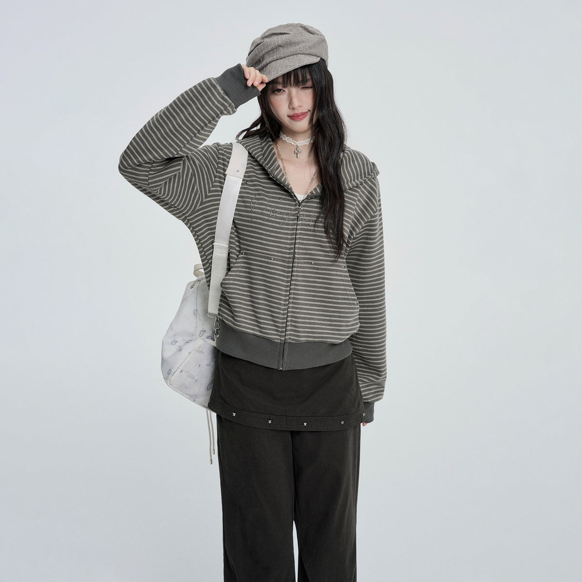 VEEMIX_Striped_Rivet_Zip_Loose_Korean_Women's_Cotton_Zip-up_Hoodies_1085518596451_MISSTT