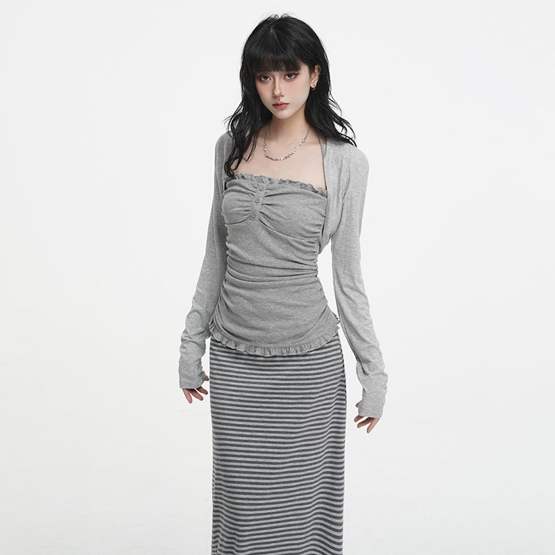 VEEMIX_Sweet_Lace_Up_Two_Piece_Long_Sleeve_Women's_Cotton_Blend_Camisoles_1017242036603_MISSTT