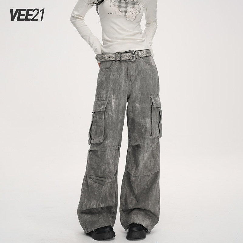 VEEMIX_Washed_Grey_Distressed_Floral_Women's_Low_Rise_Denim_Wide-leg_Jeans_970978985359_MISSTT