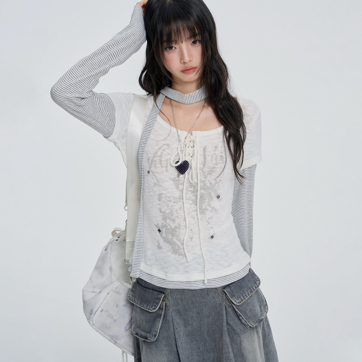 VEEMIX_White_Layered_Look_Striped_Print_Women's_Long_Sleeve_T-shirts_1084510734744_MISSTT