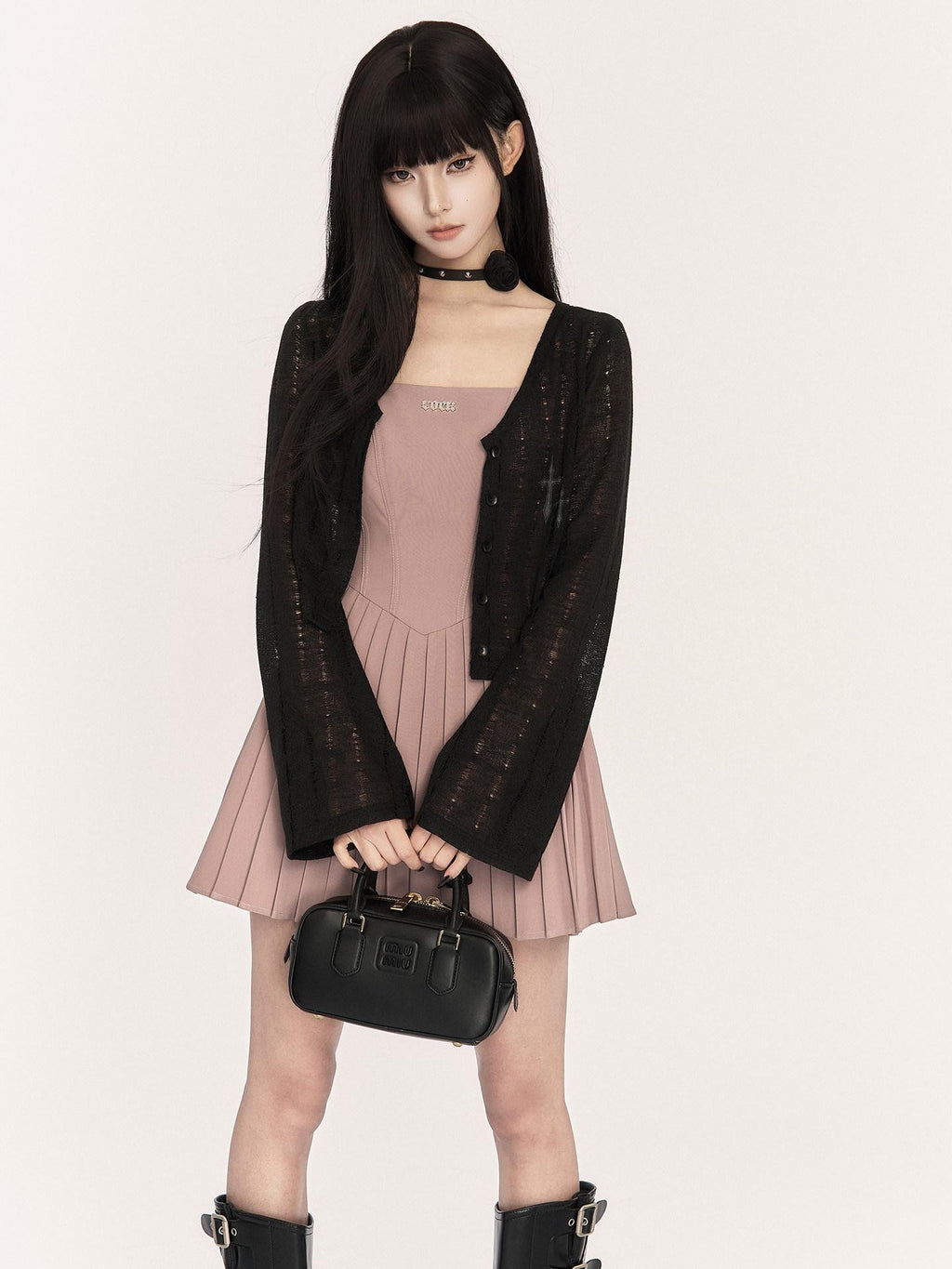 VOCK Ballet Square Neck Pleated Aline High Waist Women's Polyester Slip Mini Dresses