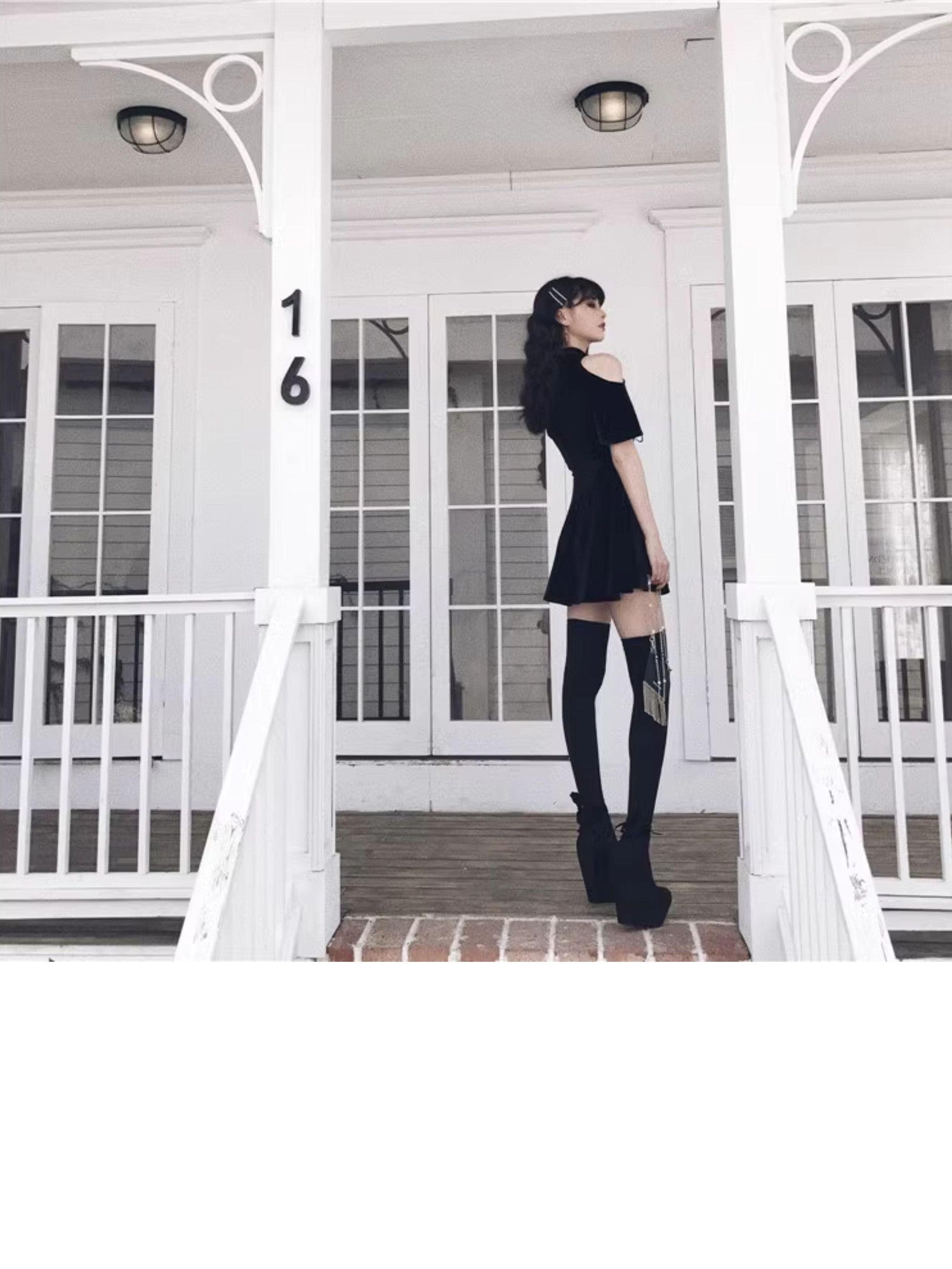 VOCK Black Anti Slip Thigh High Solid Slimming Women's Velvet Hold Up Socks