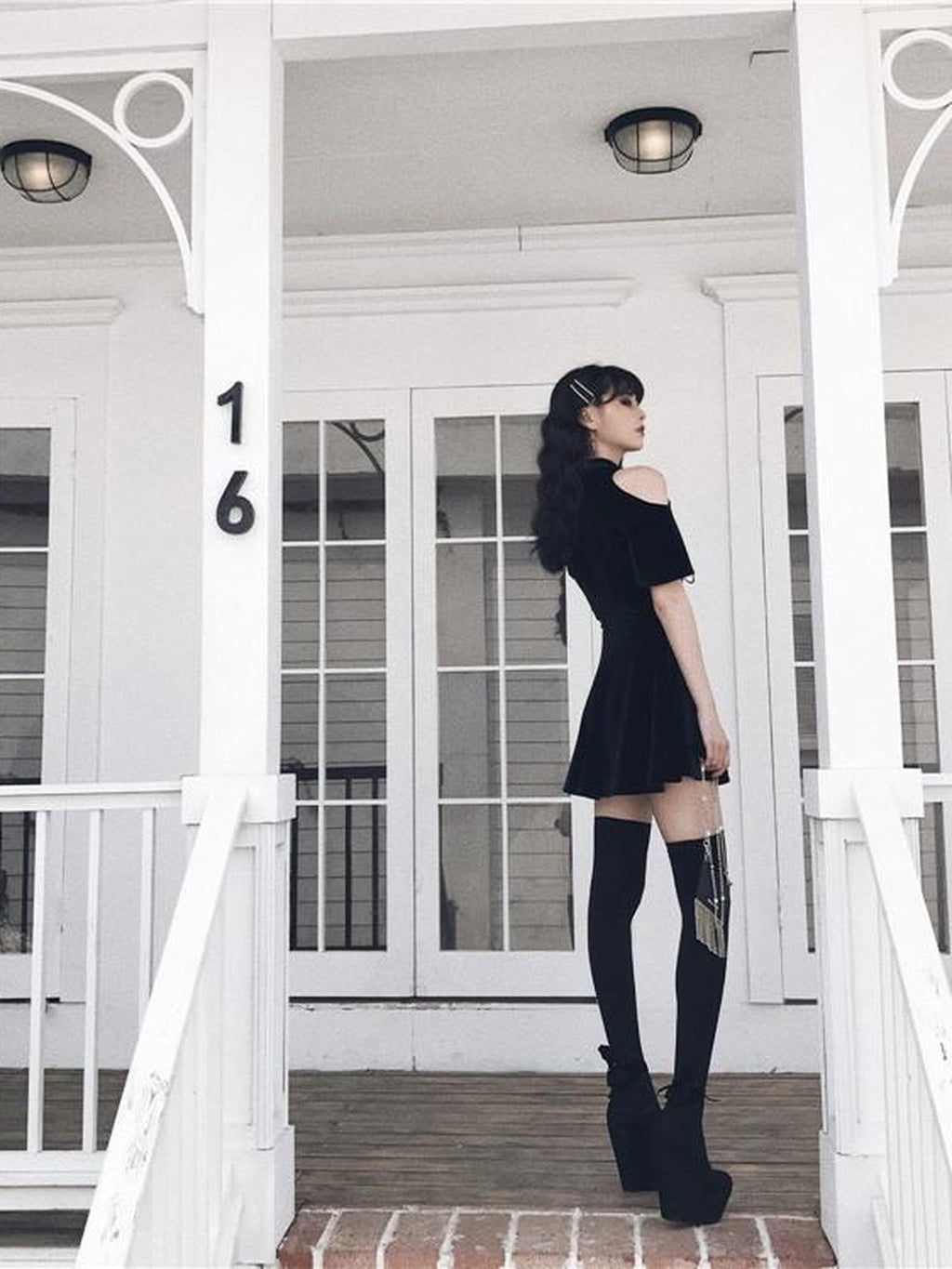 VOCK Black Anti Slip Thigh High Solid Slimming Women's Velvet Hold Up Socks