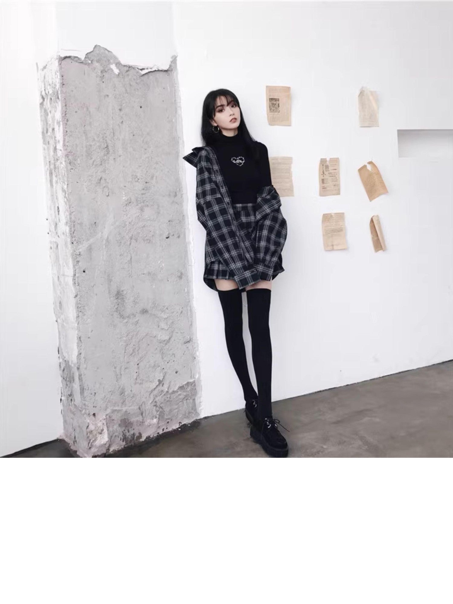 VOCK Black Anti Slip Thigh High Solid Slimming Women's Velvet Hold Up Socks