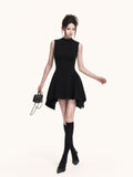 VOCK_Black_Asymmetric_Aline_Cinched_Waist_Women's_Knit_Casual_Mini_Dresses_1054538465665_MISSTT