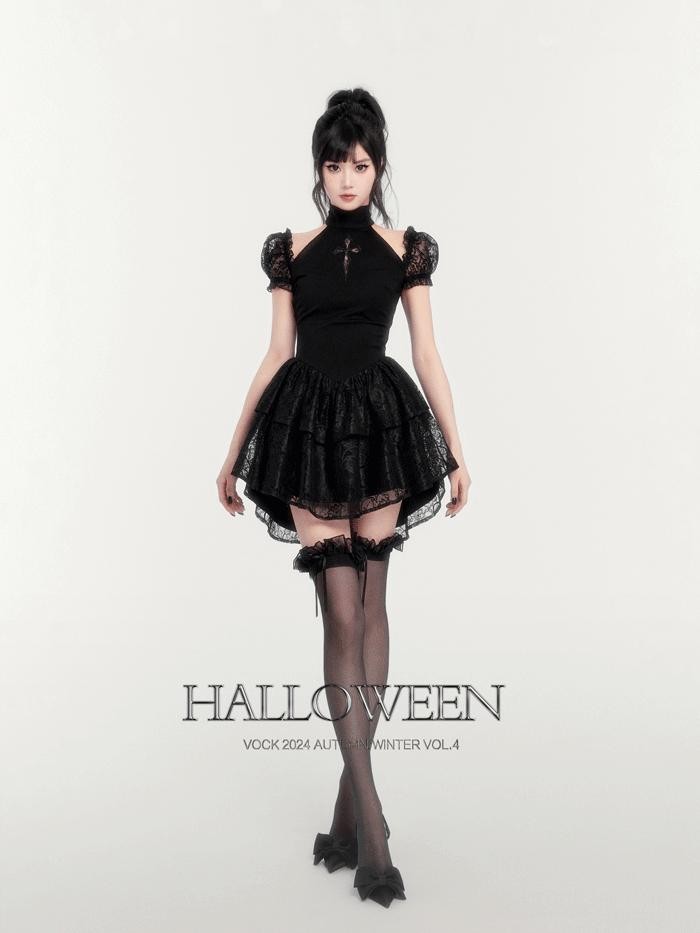 VOCK Black Fishbone Boned Puffed Waist Women's Velvet Tube Mini Dresses