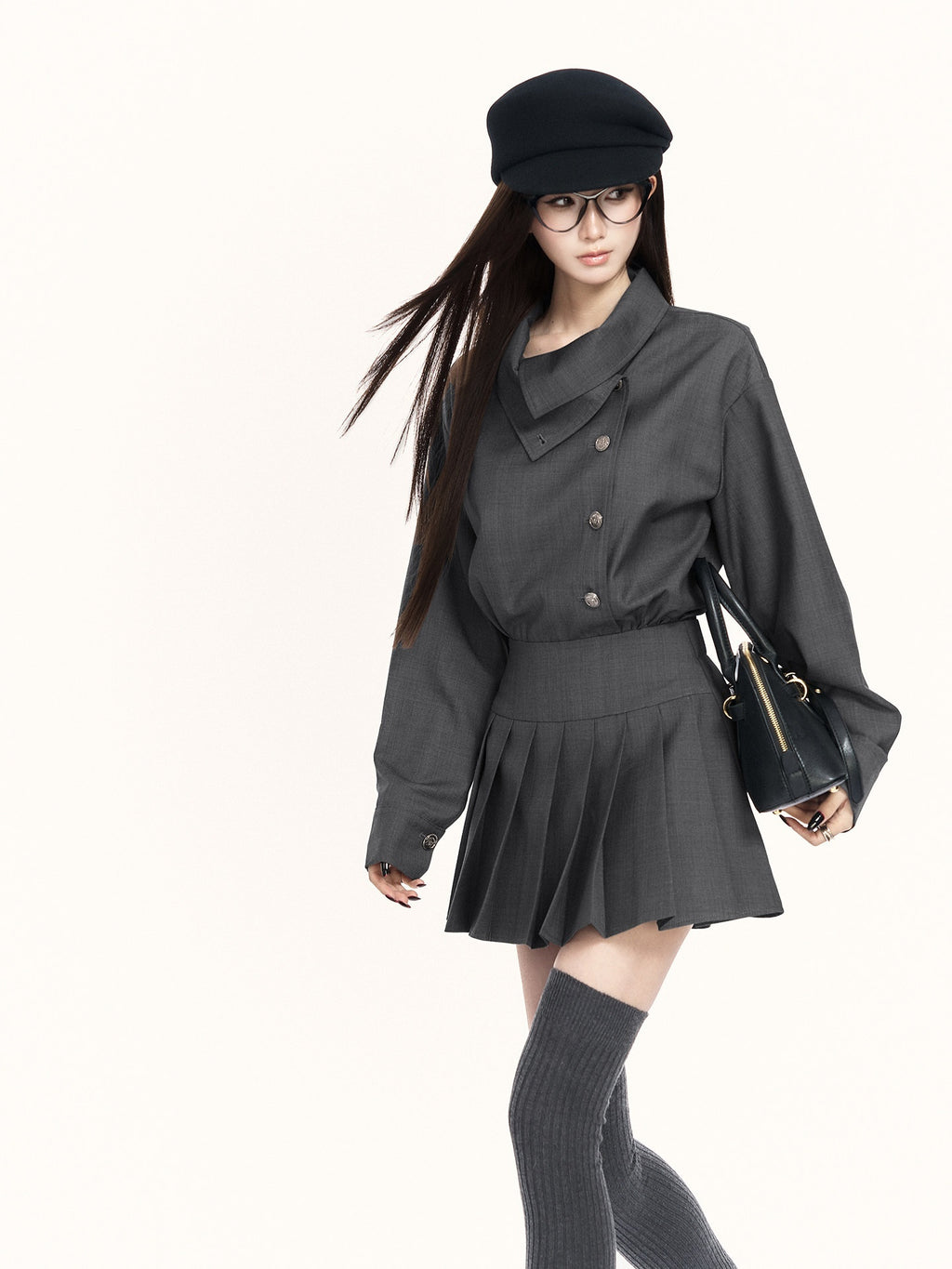 VOCK_British_Preppy_Trench_Style_Pleated_Women's_Polyester_Cotton_Casual_Mini_Dresses_1011759674938_MISSTT
