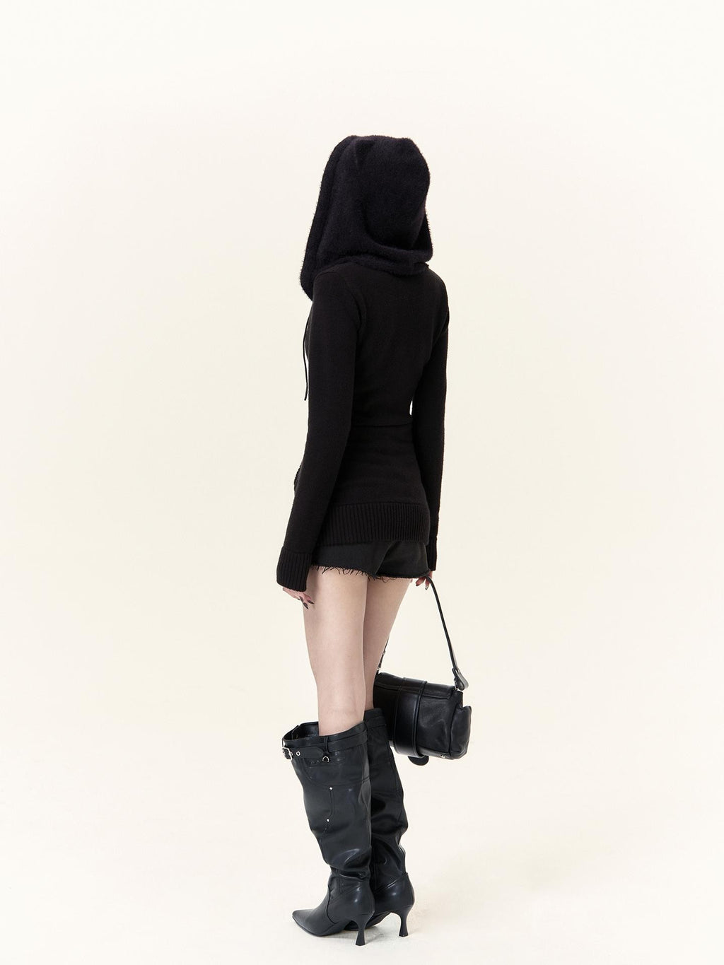 VOCK Cat Ear Hooded Slim Fit Women's Knit Zip-up Hoodies