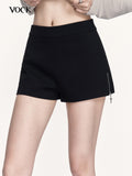 VOCK_Cross_Print_Cinched_Waist_Slimming_Women's_Polyester_Hot_Pants_968811327579_MISSTT