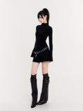 VOCK Dark Black Heavy Metal Punk Cross Alloy Buckle Women's Pu Belts