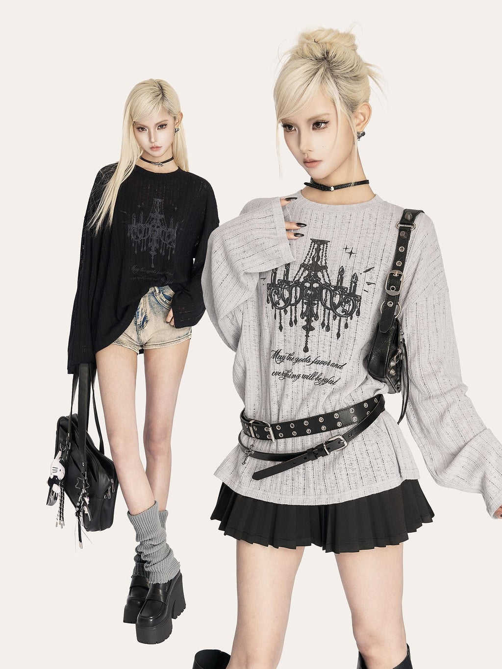 VOCK Dark Black Heavy Metal Punk Cross Alloy Buckle Women's Pu Belts