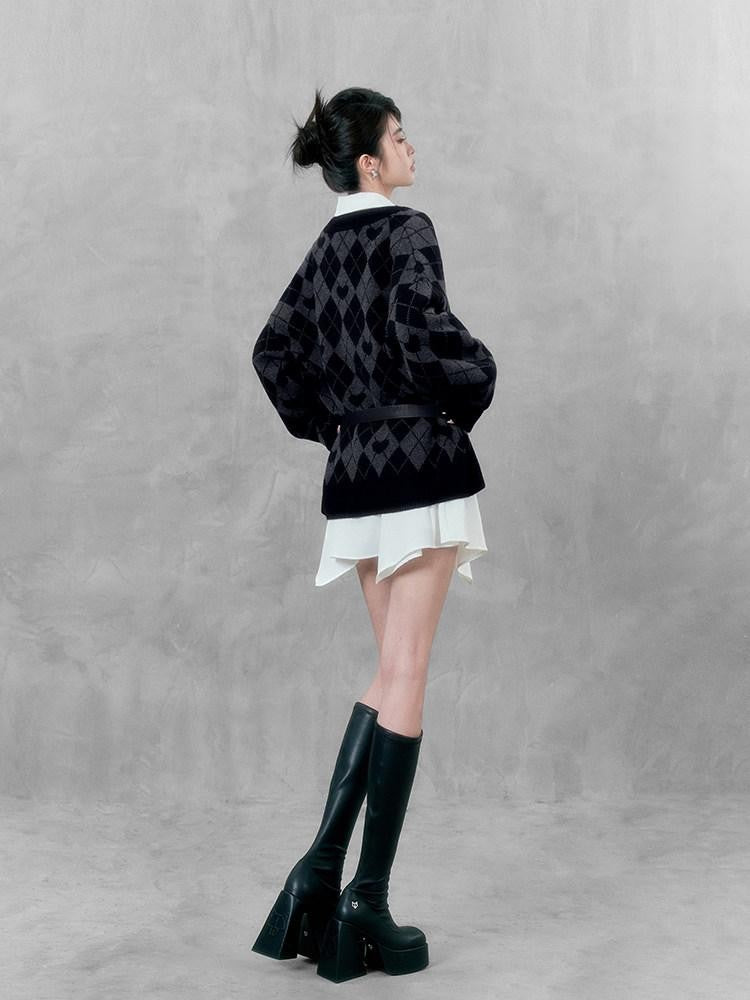 VOCK Dark Long Sleeve Slim Collar Women's Polyester Casual Mini Dresses