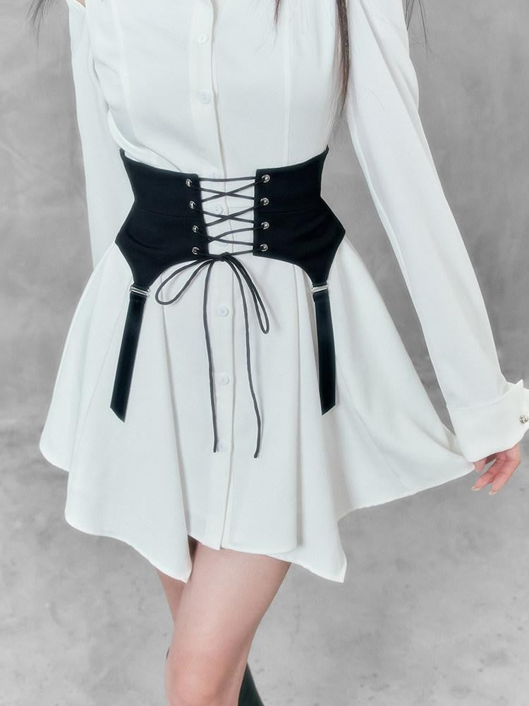 VOCK Dark Long Sleeve Slim Collar Women's Polyester Casual Mini Dresses