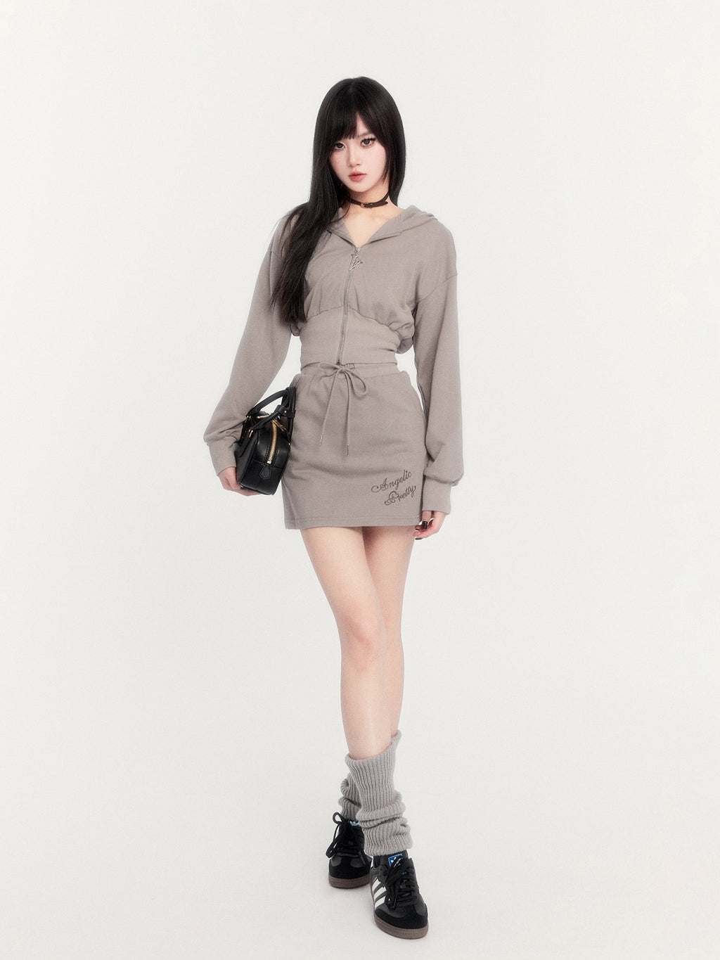 VOCK_Embroidered_Hooded_Sporty_High_Waist_Women's_Cotton_Blend_Matching_Skirt_Sets_964246510653_MISSTT