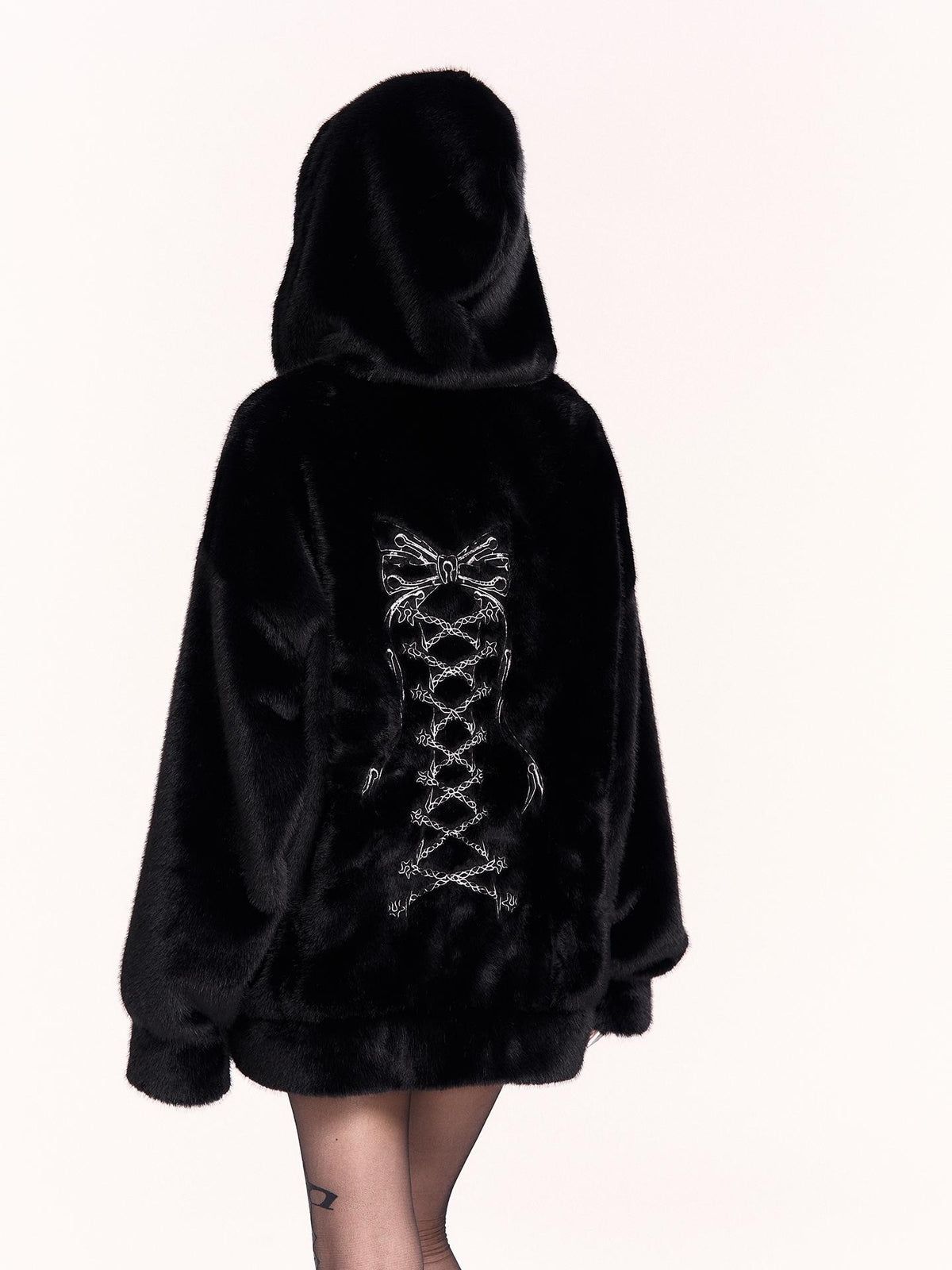 VOCK Embroidered Plush Fleece Loose Fit Women's Polyester Hoodies