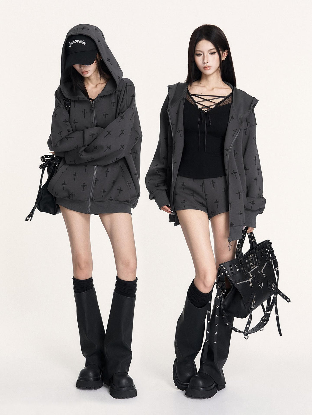VOCK Faux Two Piece Fleece V-neck Checked Splice Women's Cotton Long Sleeve T-shirts