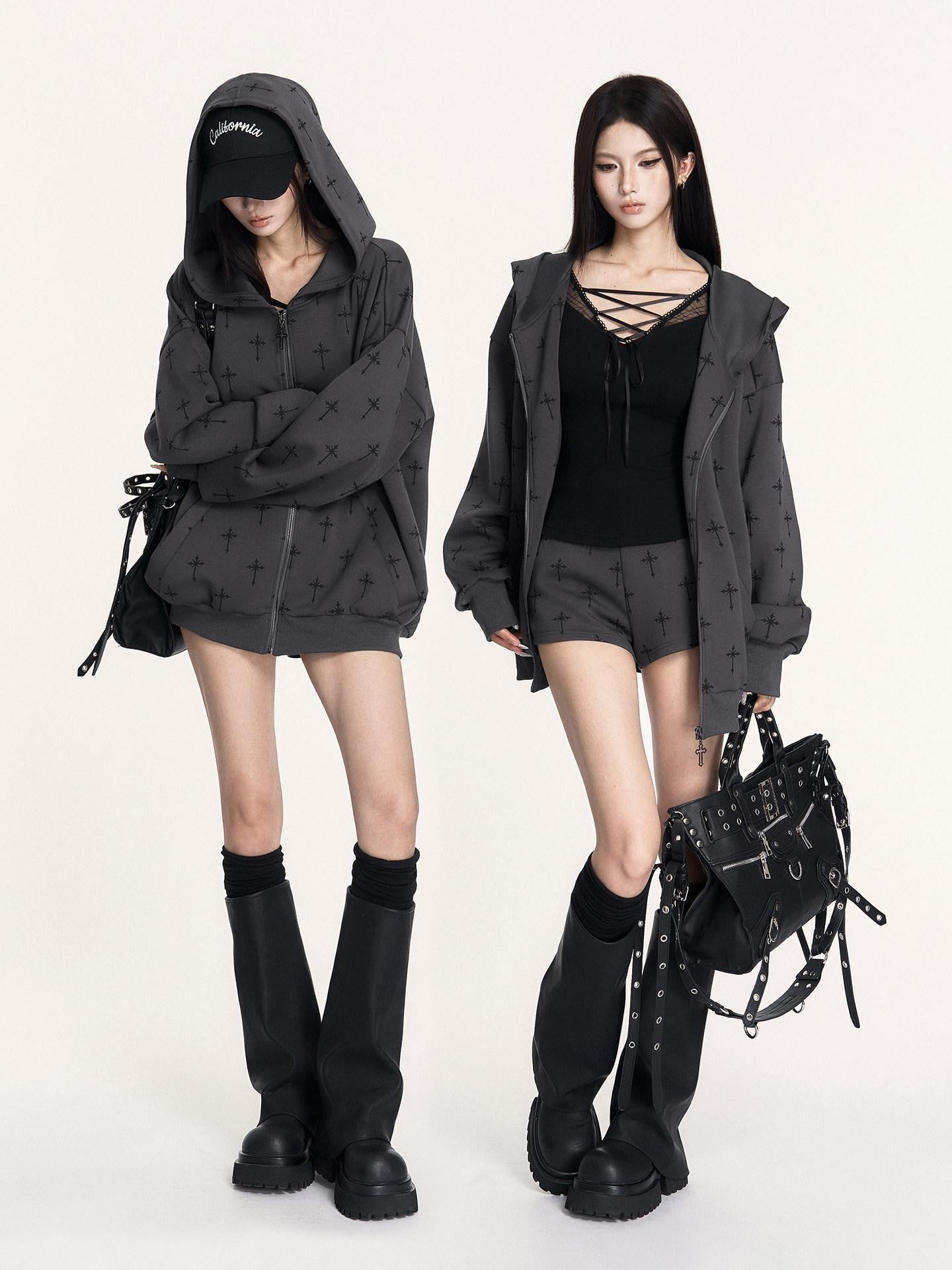 VOCK Faux Two Piece Fleece V-neck Checked Splice Women's Cotton Long Sleeve T-shirts