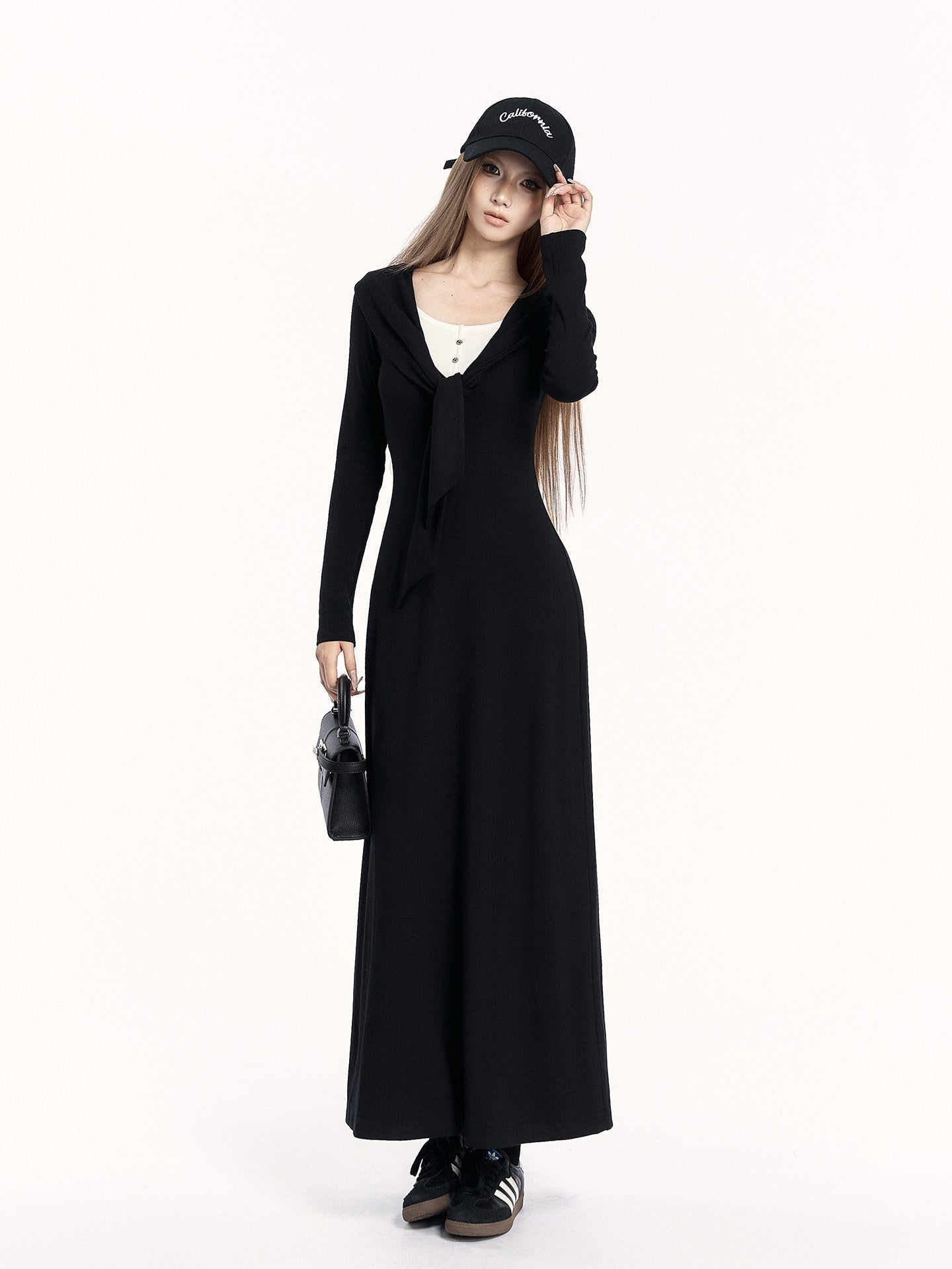 VOCK_Faux_Two_Piece_Tie_Waist_Shawl_Collar_Knit_Women's_Cotton_Bodycon_Maxi_Dresses_996036117654_MISSTT