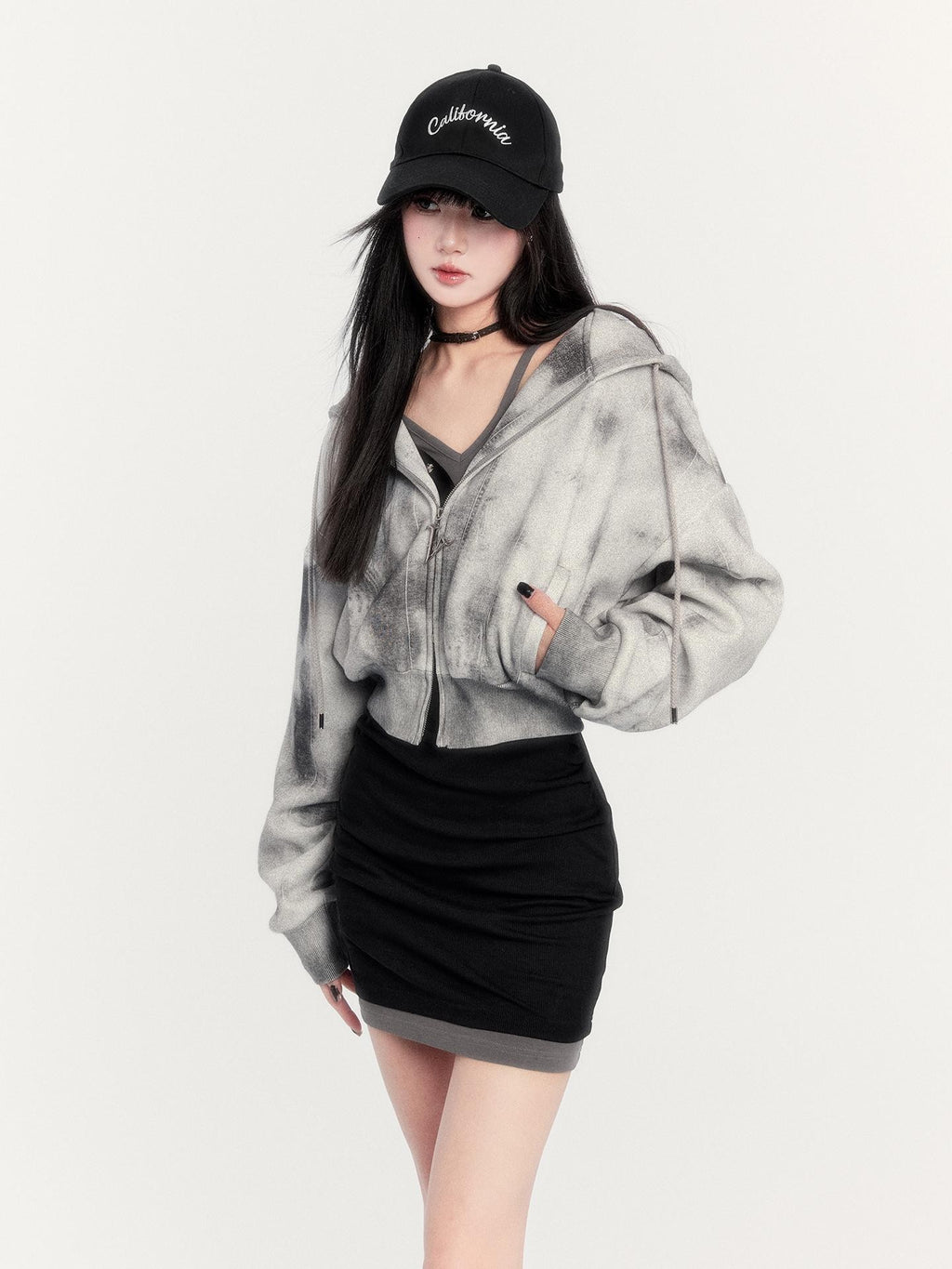 VOCK Faux Two Piece V-neck Waist Cinch Slimming Long Sleeve Women's Knit Bodycon Mini Dresses