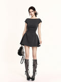 VOCK_French_Vintage_Boat_Neck_Cinched_Waist_Puff_Skirt_Women's_Casual_Mini_Dresses_1032335882786_MISSTT