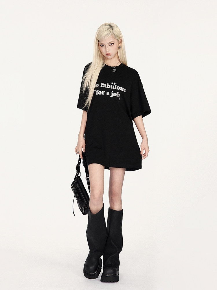VOCK_Glitter_Letter_Print_Contrast_Crewneck_Women's_Cotton_Blend_Oversized_T-shirts_905024368575_MISSTT