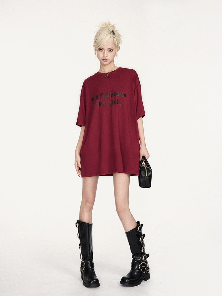 VOCK_Glitter_Letter_Print_Contrast_Crewneck_Women's_Cotton_Blend_Oversized_T-shirts_905024368575_MISSTT