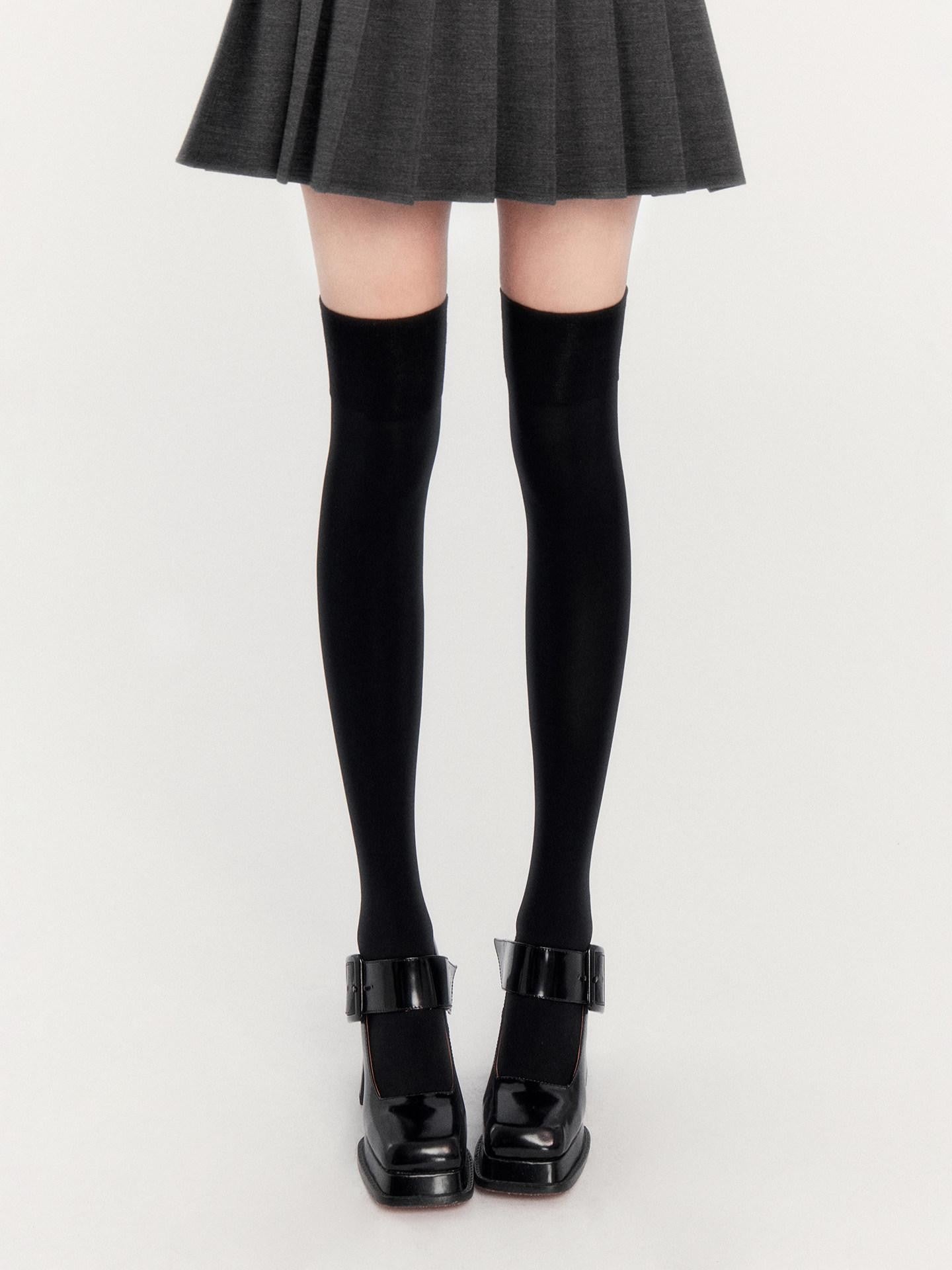 VOCK Jk Solid Over Knee Non Slip Slimming Women's Velvet Thigh-high Socks