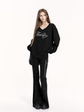 VOCK_Letter_Print_V-neck_Flared_Pants_Relaxed_Women's_Brushed_Tracksuit_Sets_996047721661_MISSTT