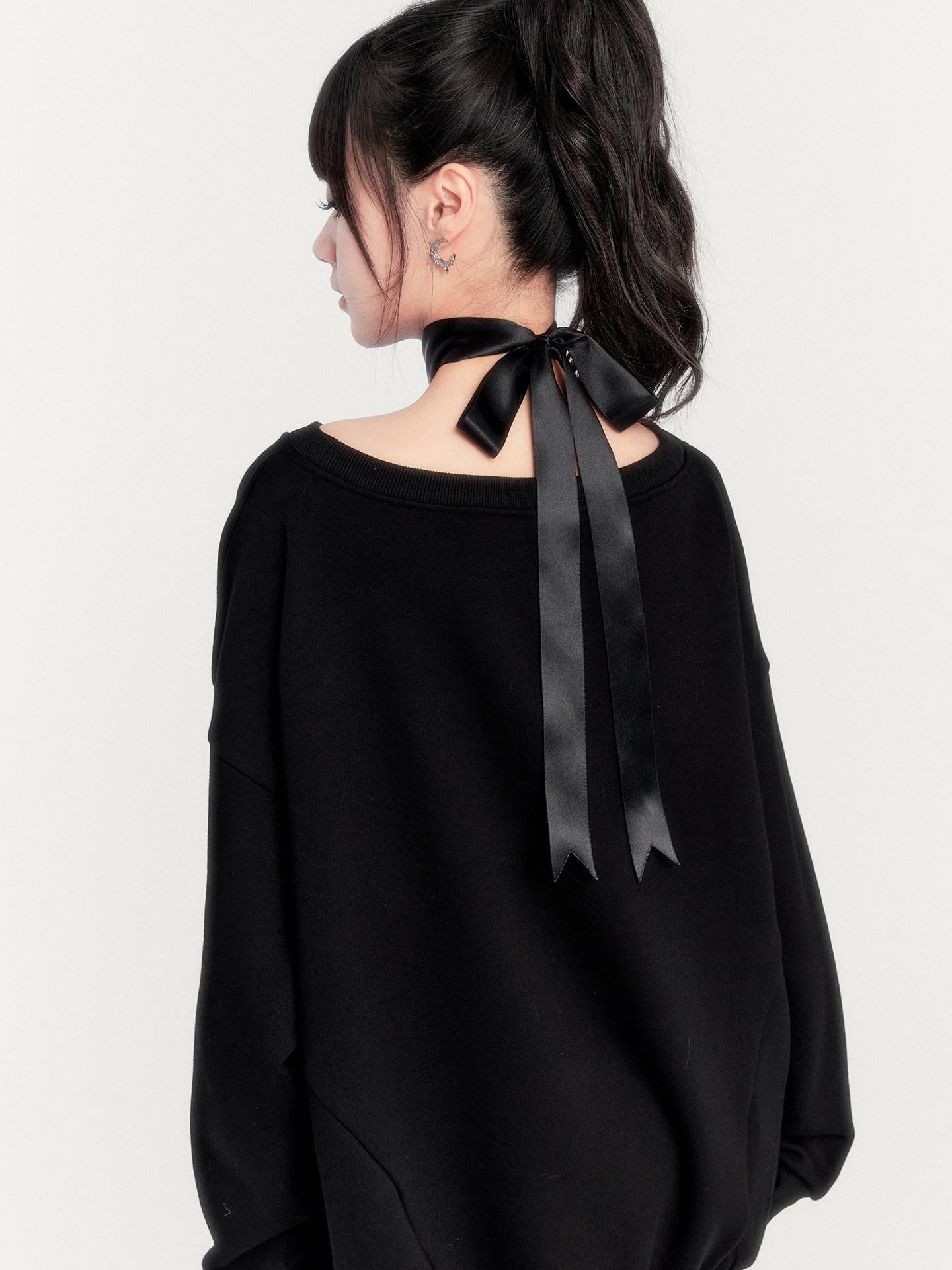 VOCK Loose Fleece Printed Off Shoulder Women's Polyester Cotton Long Sleeve T-shirts