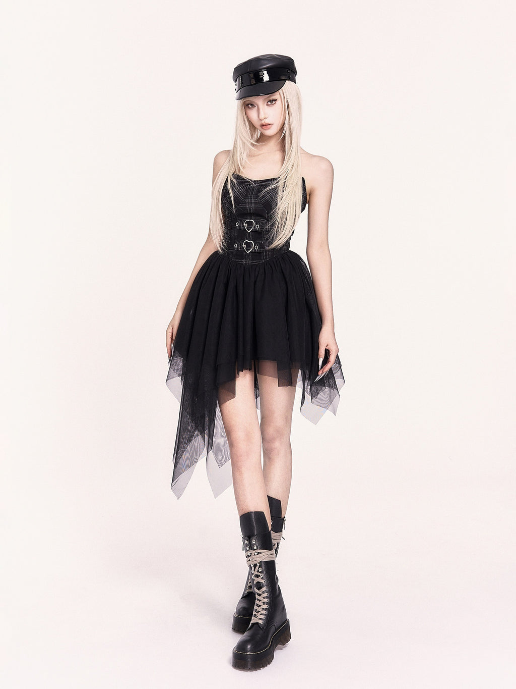 VOCK_Mesh_Tulle_Asymmetrical_Puff_Two_Piece_Strapless_Women's_Slip_Mini_Dresses_980335760817_MISSTT