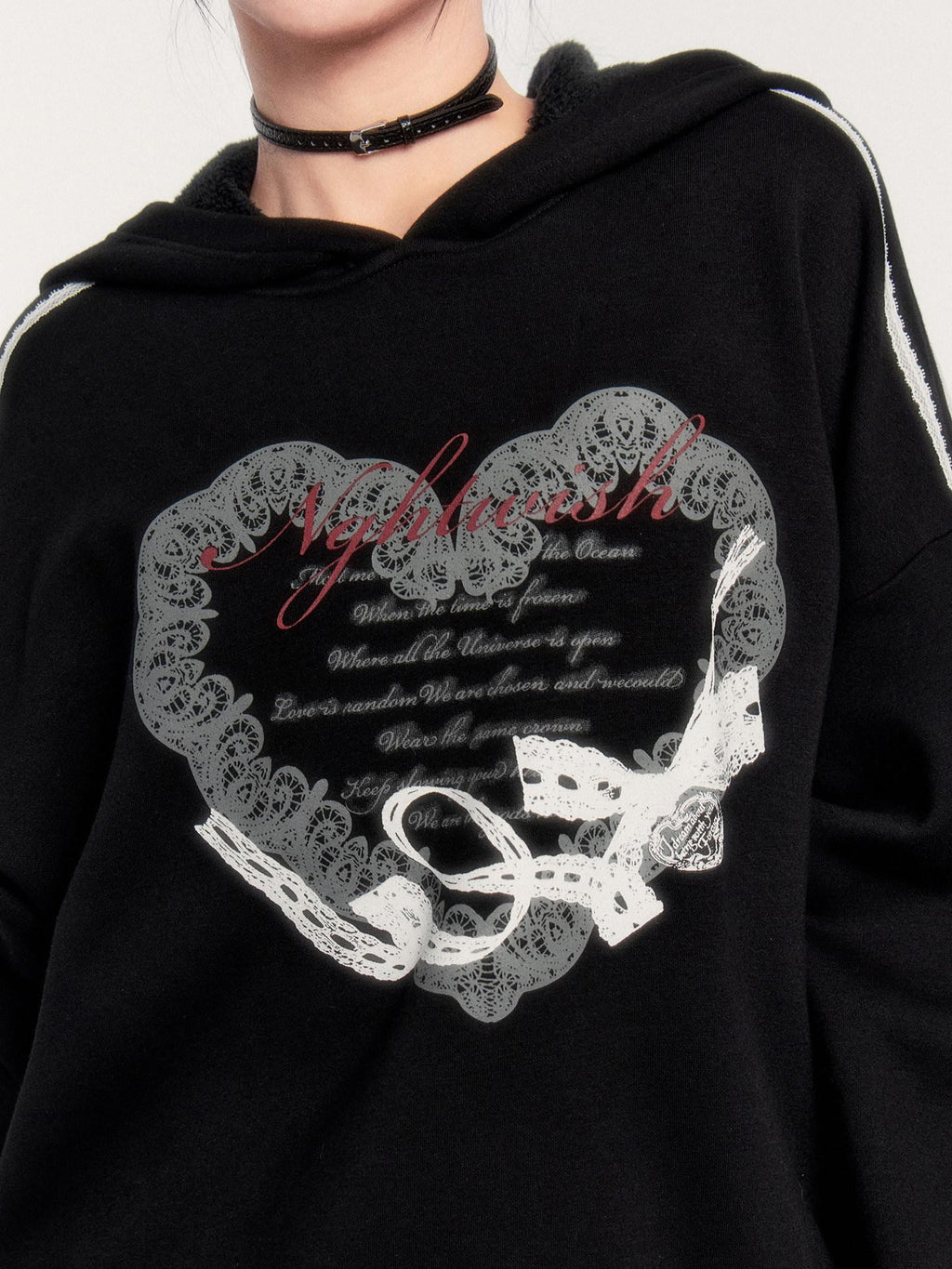 VOCK Oversize Printed Hooded Fleece Lined Women's Polyester Cotton Spandex Sweatshirts