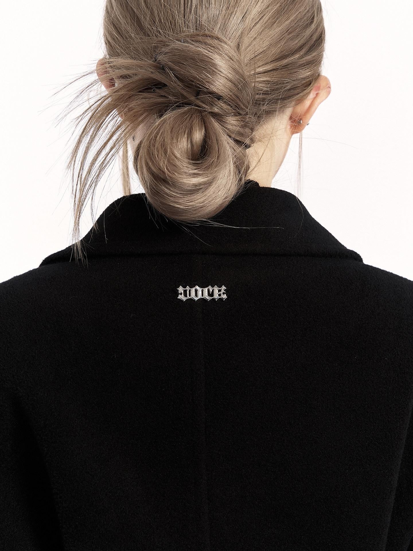 VOCK Padded Shoulder Blazer Collar Pocket 3d Women's Polycotton Long Coats