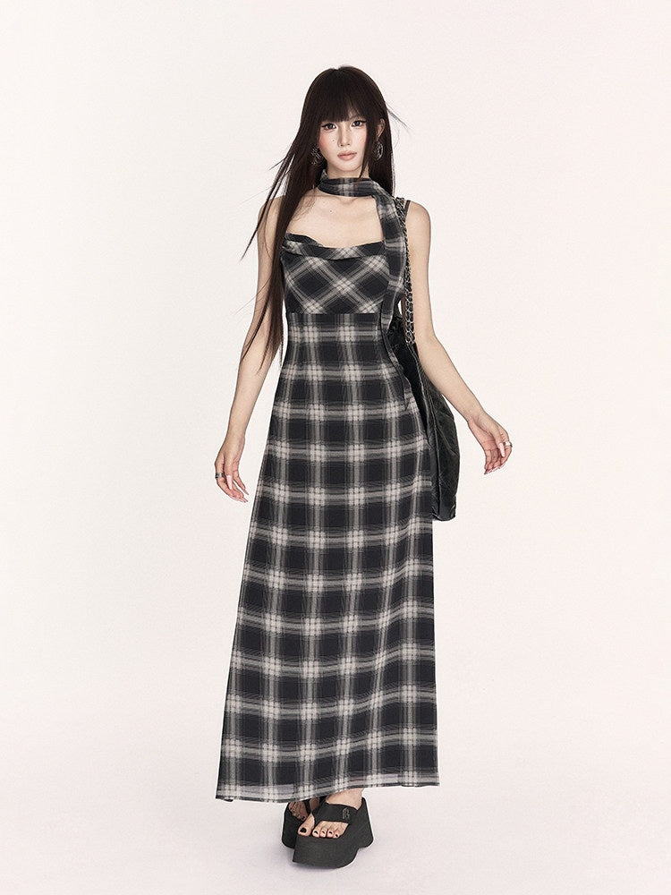 VOCK_Plaid_Cowl_Neck_High_Waist_A_Line_Women's_Polyester_Slip_Maxi_Dresses_928354040550_MISSTT