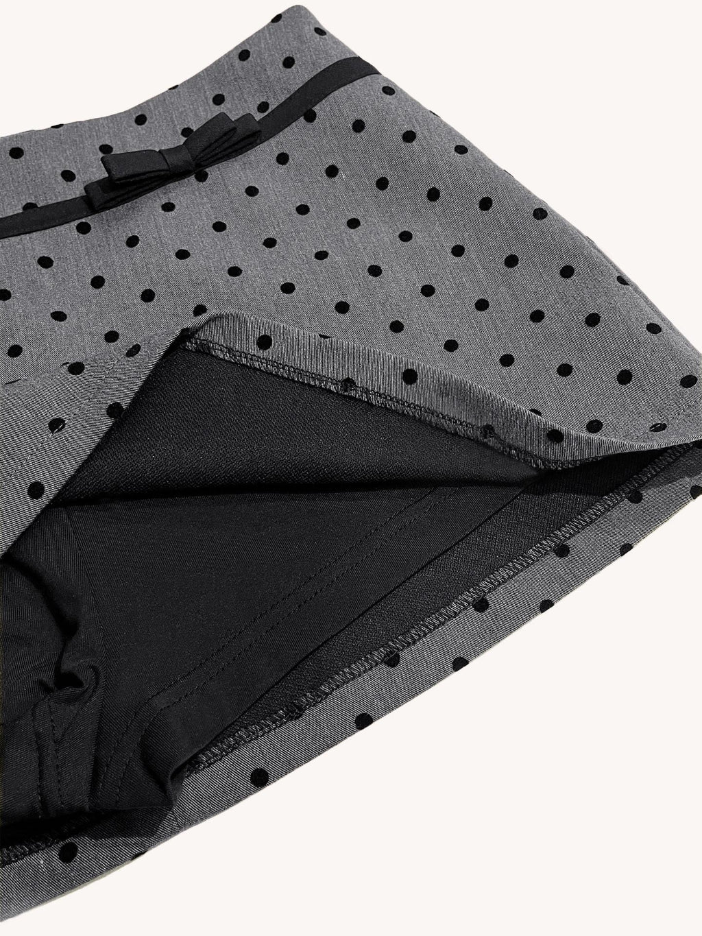 VOCK Retro Polka Dot Bow Patchwork Women's Polyester Cotton Mini Skirts