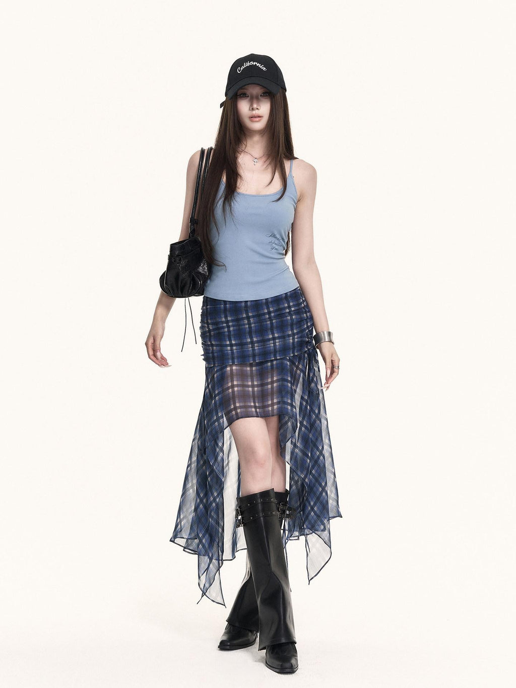 VOCK Sexy Letter Print Padded Halter Elastic Strap Women's Cotton Spandex Camisoles