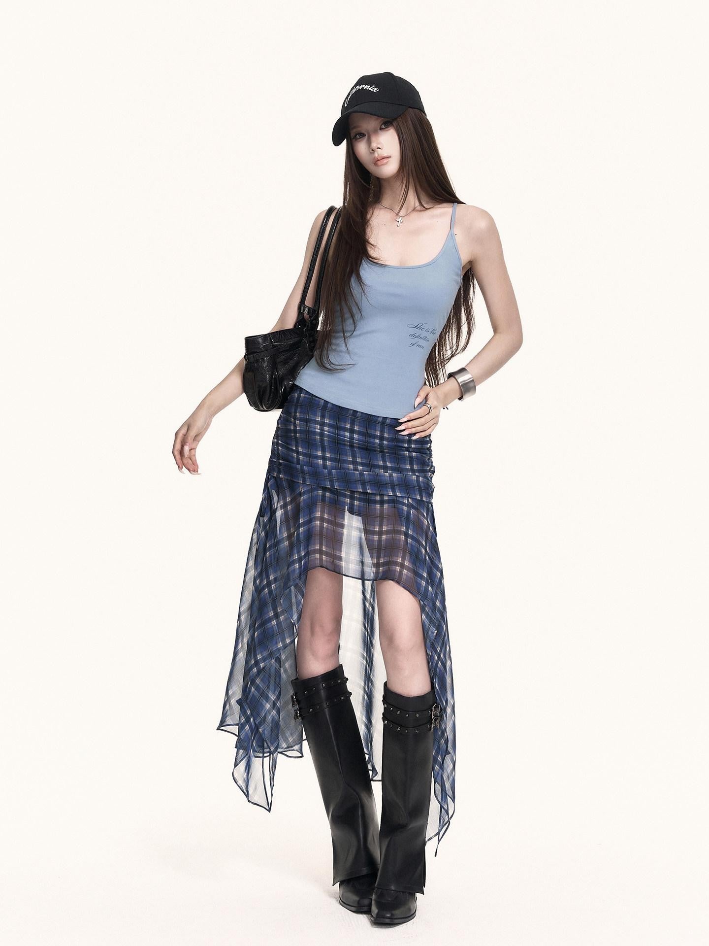 VOCK Sexy Letter Print Padded Halter Elastic Strap Women's Cotton Spandex Camisoles