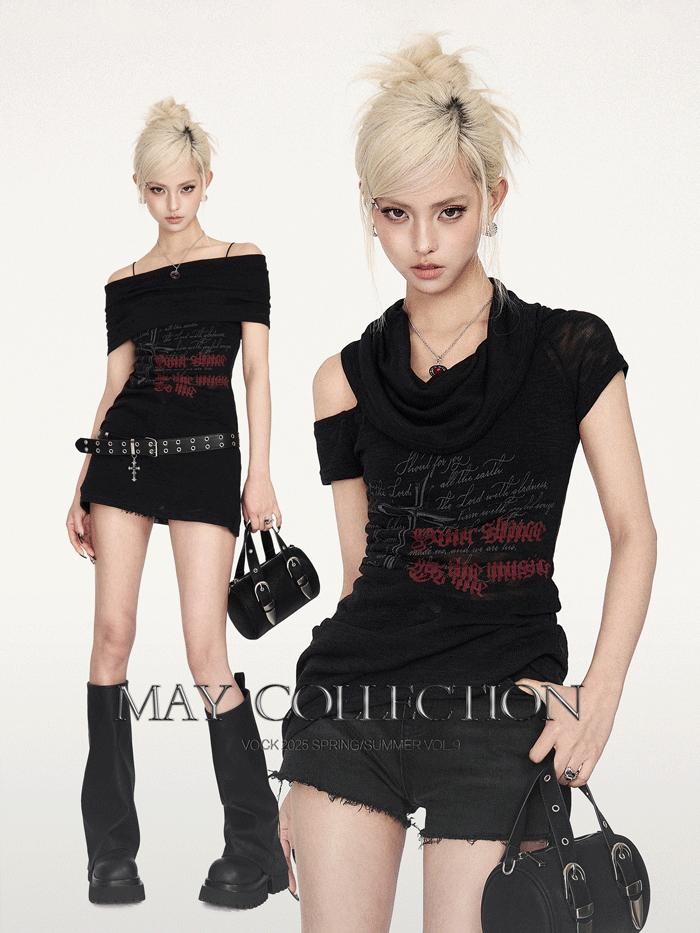 VOCK Sheer Openwork Distressed V-neck Buttoned Women's Acrylic Cropped Cardigans