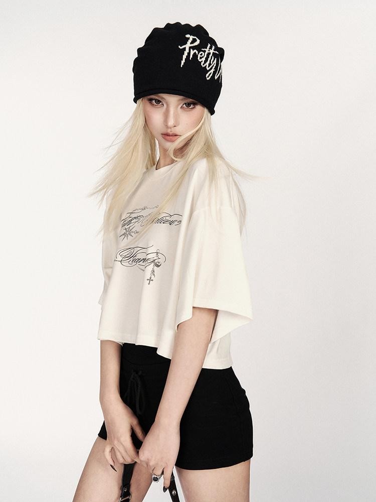 VOCK Sporty Printed Tie Waist Slim Hip Hugging Women's Poly Cotton Blend Hot Pants
