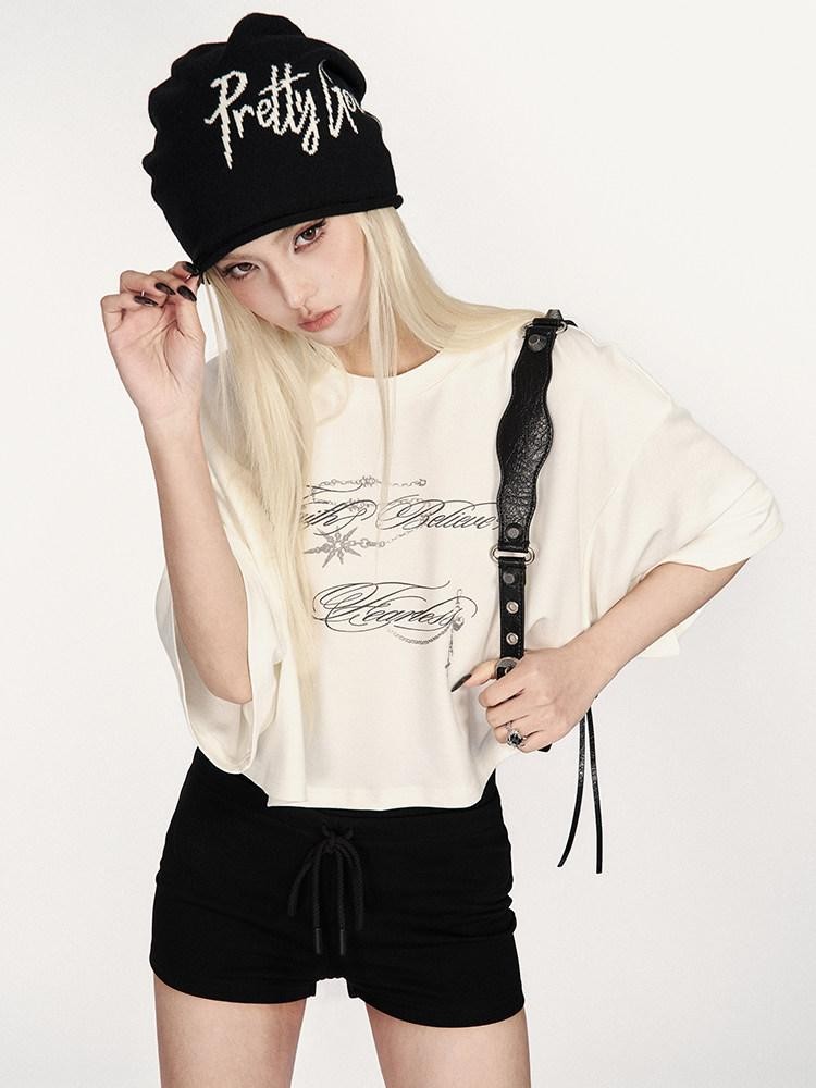 VOCK Sporty Printed Tie Waist Slim Hip Hugging Women's Poly Cotton Blend Hot Pants